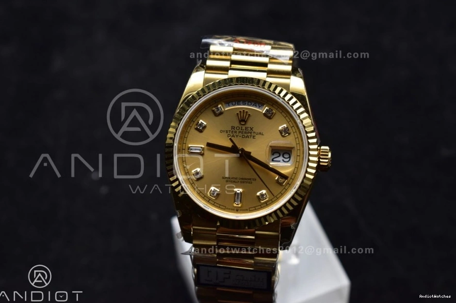 Edition Diamond vr3255 President (Gain with Square DayDate V5 36 Best Steel 695 Weight) on Bracelet QF Gold YG 904L ZipUp Dial 0327
